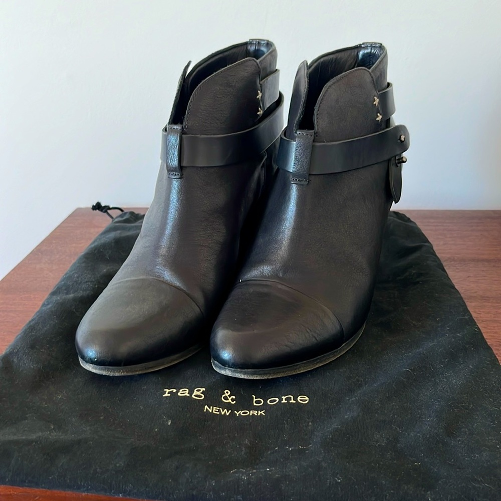Rag & Bone Harrow Boot in Continuous Black, genuine leather, size 41